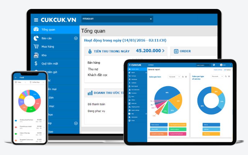 phần mềm quản lý quán ăn misa cukcuk